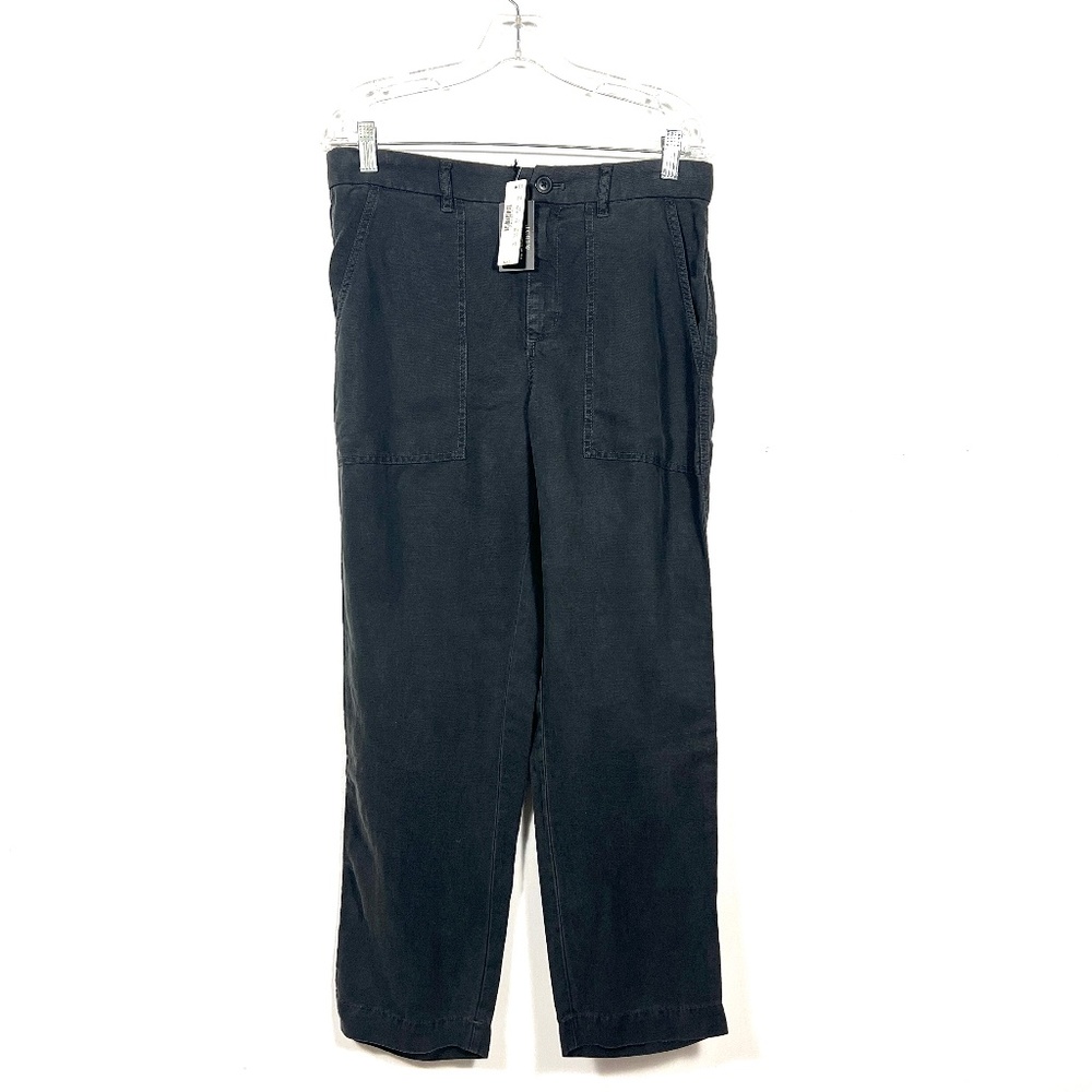 NWT J CrewSeaside Linen blend  Grey Cargo Pants SZ 8